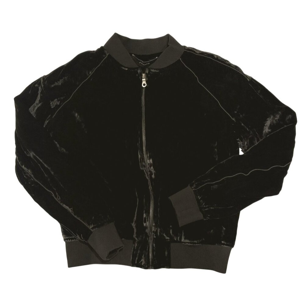 J Brand Velvet Pace Bomber Jacket in Black